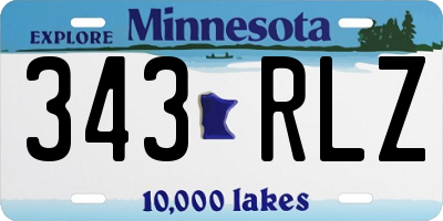 MN license plate 343RLZ