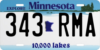 MN license plate 343RMA