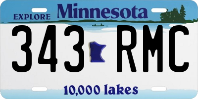MN license plate 343RMC