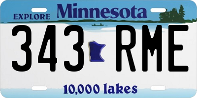 MN license plate 343RME