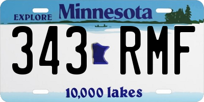 MN license plate 343RMF