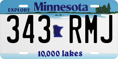 MN license plate 343RMJ