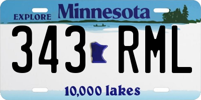 MN license plate 343RML