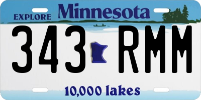 MN license plate 343RMM