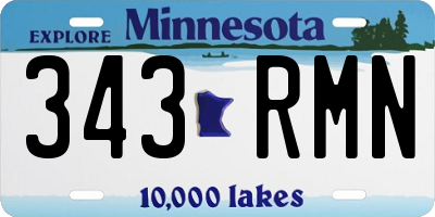MN license plate 343RMN
