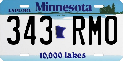 MN license plate 343RMO
