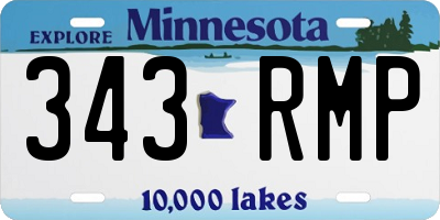 MN license plate 343RMP