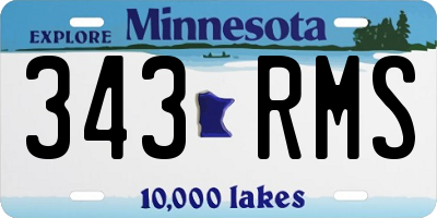 MN license plate 343RMS