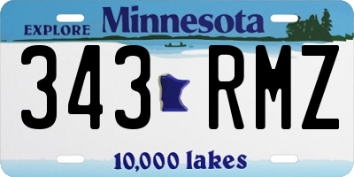 MN license plate 343RMZ