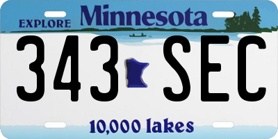 MN license plate 343SEC