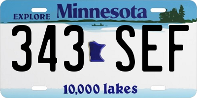 MN license plate 343SEF