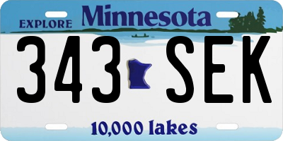 MN license plate 343SEK