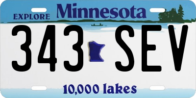 MN license plate 343SEV