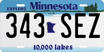 MN license plate 343SEZ