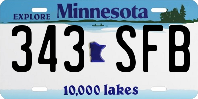 MN license plate 343SFB