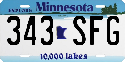 MN license plate 343SFG
