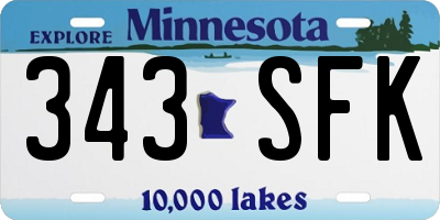 MN license plate 343SFK