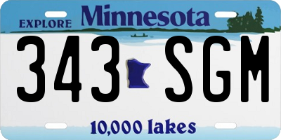MN license plate 343SGM