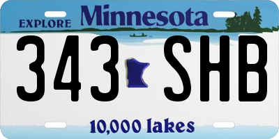 MN license plate 343SHB