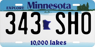 MN license plate 343SHO