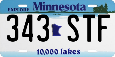 MN license plate 343STF