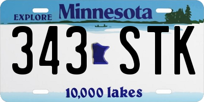MN license plate 343STK