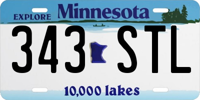MN license plate 343STL