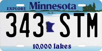 MN license plate 343STM