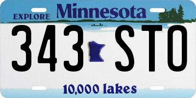 MN license plate 343STO
