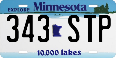 MN license plate 343STP