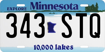 MN license plate 343STQ