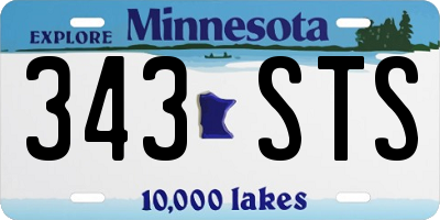 MN license plate 343STS