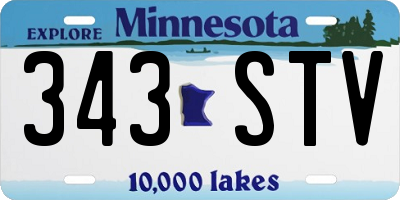 MN license plate 343STV