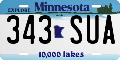 MN license plate 343SUA