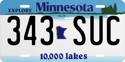 MN license plate 343SUC