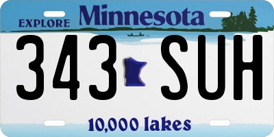 MN license plate 343SUH