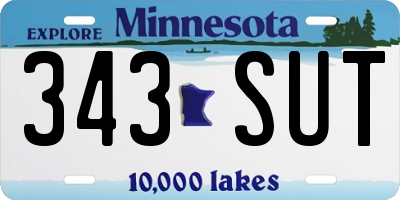 MN license plate 343SUT