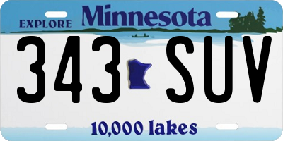 MN license plate 343SUV