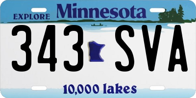 MN license plate 343SVA