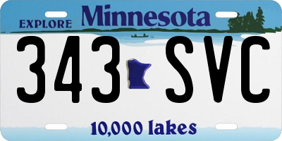 MN license plate 343SVC