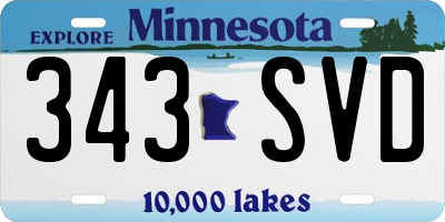 MN license plate 343SVD