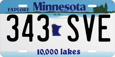 MN license plate 343SVE