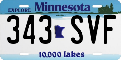 MN license plate 343SVF
