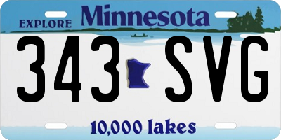 MN license plate 343SVG