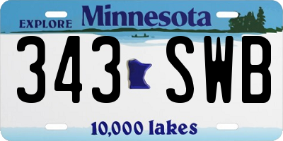 MN license plate 343SWB