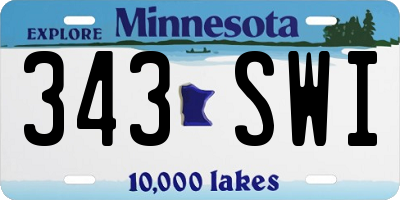 MN license plate 343SWI
