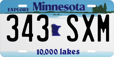 MN license plate 343SXM