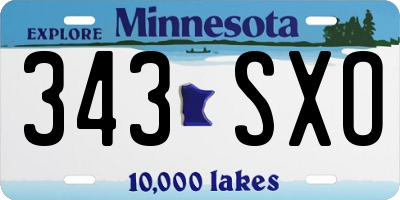 MN license plate 343SXO