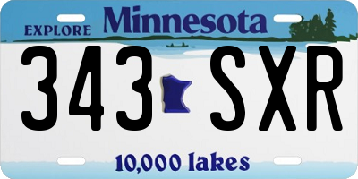 MN license plate 343SXR