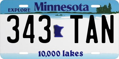 MN license plate 343TAN